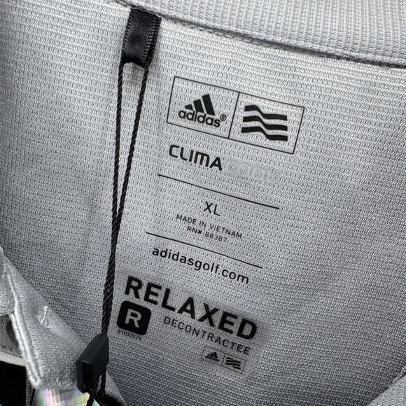 adidas Polo Shirt Mens XL Gray ClimaCool TIBURON NAPLES Relaxed UPF 15+ NEW - Picture 2 of 10